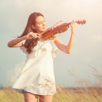 Inspiring music with violin and acoustic piano. Classical style track.