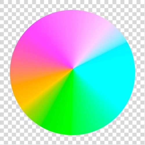 Sphere with gradient colors.