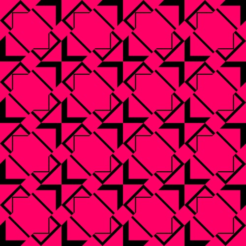 Pink and black abstract pattern with squares.