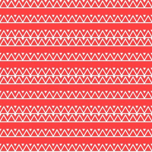 Red geometric pattern.